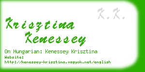 krisztina kenessey business card